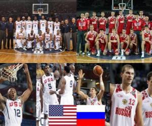 пазл США - Россия, четверть финал, Чемпионат мира по баскетболу 2010 Турция